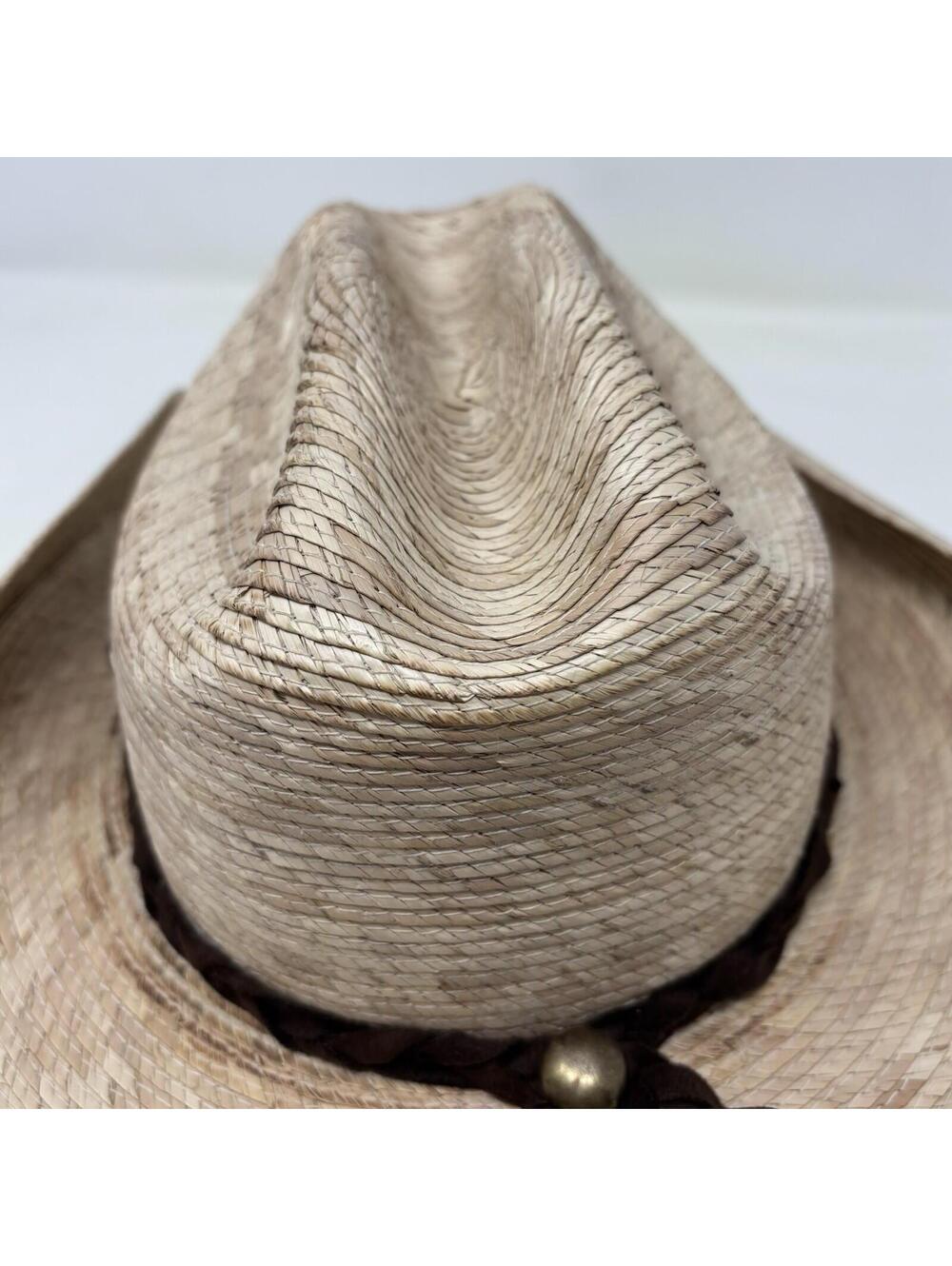 Bullhide Straw Cowboy Hat Youth Pony Express Leather Straps Unisex Western Wear - Picture 9 of 16